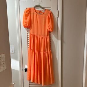 Never Fully Dressed Bright Orange Casual Dress